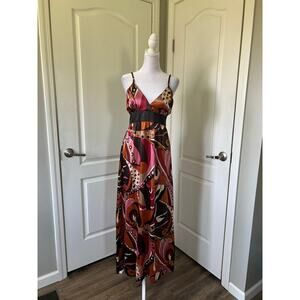 Y2K spaghetti strap Boho full length slip dress KLD signature​